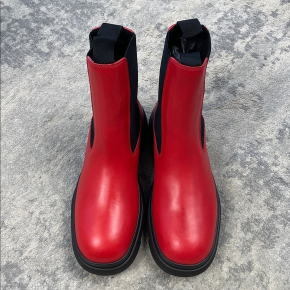 NIB Burberry Leather Creeper Chelsea Boots Red Chunky Sz 42.5 main image 15